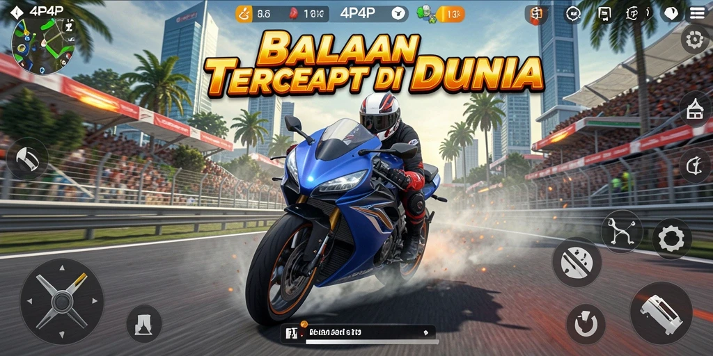 Tampilan menakjubkan dari balapan motor di 4P4P.