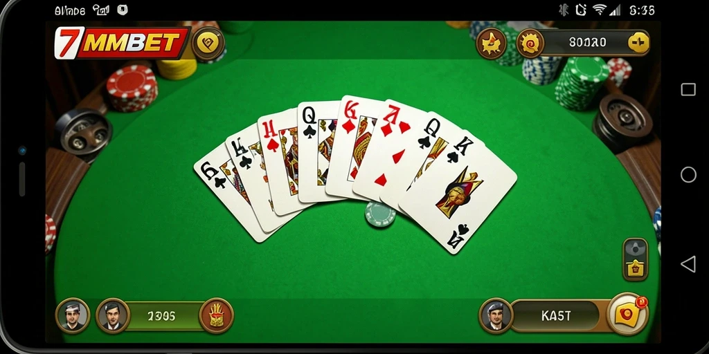 Tampilan menarik dari gameplay Gaple di 7MMBET.