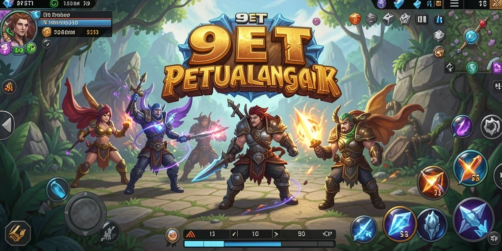Screenshot gameplay RPG 9ET yang penuh aksi dan eksplorasi.