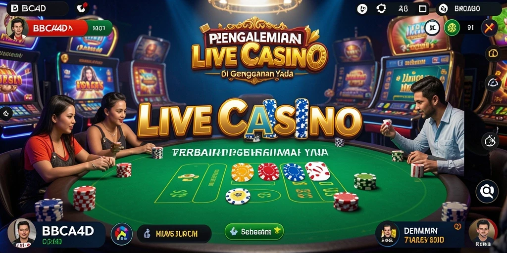 Tangkapan layar gameplay BBCA4D yang menampilkan dealer dan suasana kasino.
