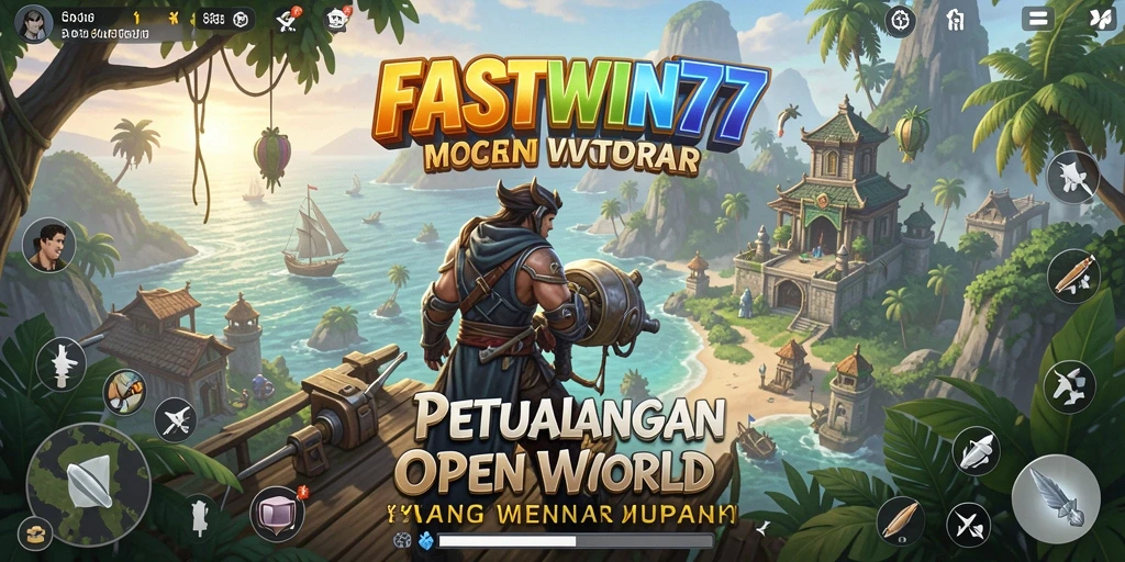 Screenshot gameplay FASTWIN77 menampilkan pemandangan menakjubkan dari dunia Open World.