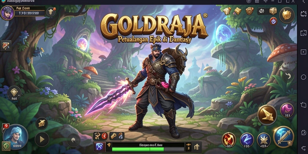 Tampilan gameplay GOLDRAJA dengan petualangan seru di dunia fantasi.