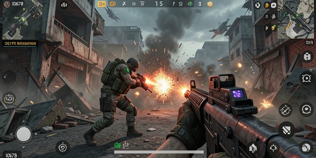 Tampilan gameplay ID678 yang mendebarkan saat pertempuran sengit.