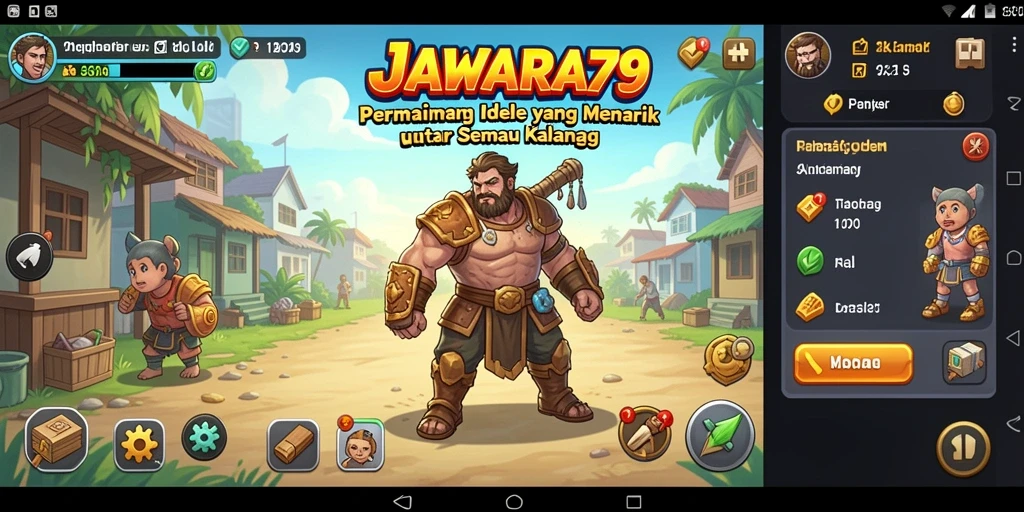 Tampilan gameplay JAWARA79 yang menarik dengan aksi Idle yang seru.