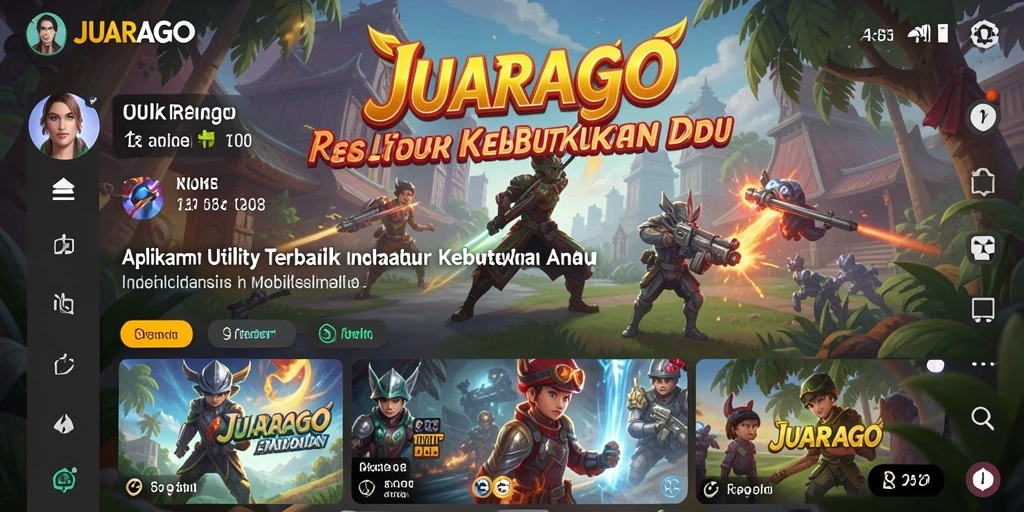 Tampilan utama JUARAGO menampilkan fitur utility yang intuitif dan bermanfaat.