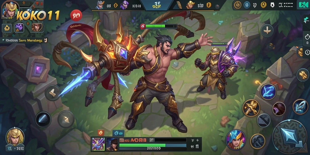 Screenshot menampilkan aksi seru dalam gameplay MOBA KOKO11.