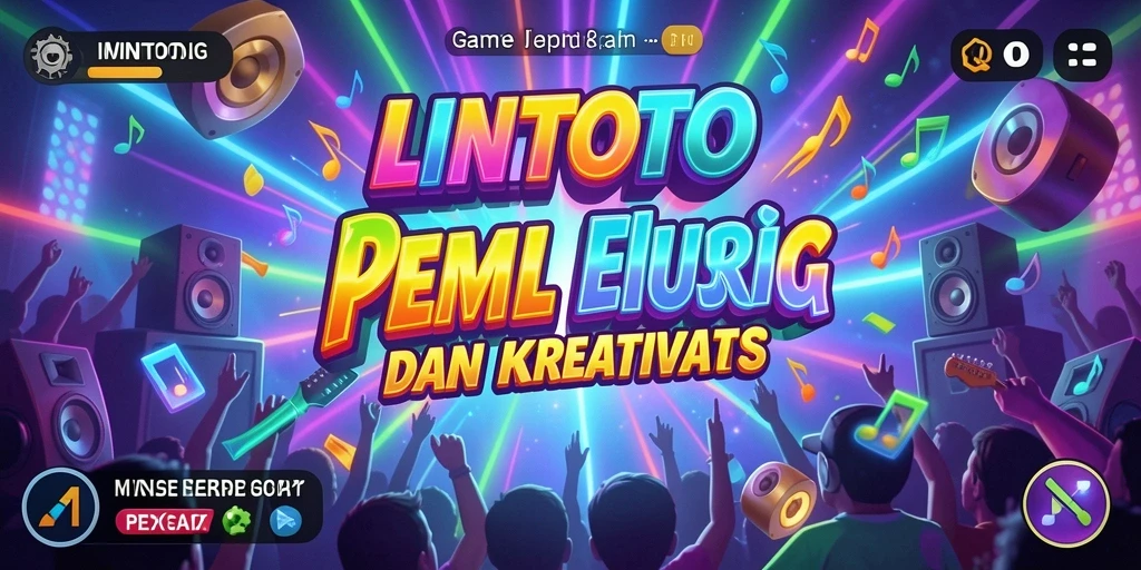 Tangkapan layar gameplay LINITOTO yang menunjukkan permainan musik yang interaktif.