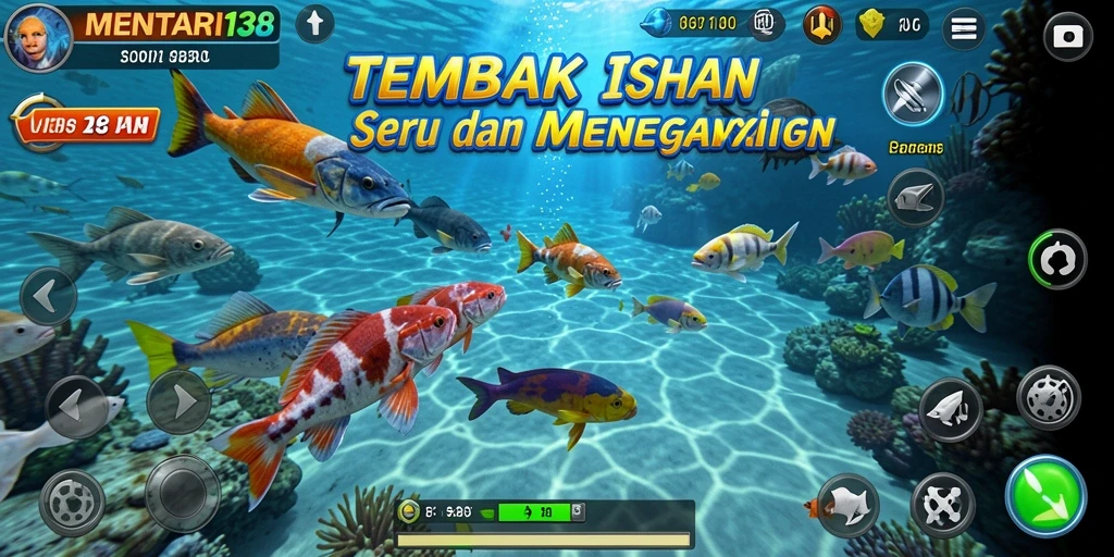 Tampilan gameplay seru Tembak Ikan MENTARI138.