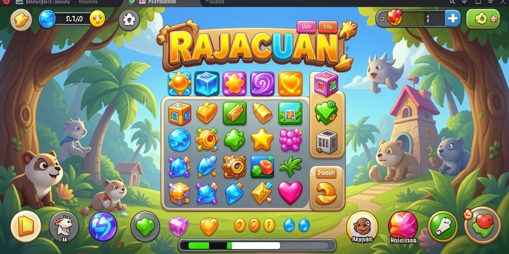 Tampilan gameplay seru RAJACUAN dalam mode Match-3.