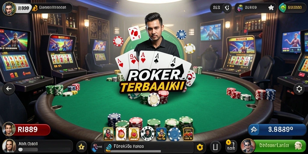 Tampilan menarik dari gameplay Poker di RI889.