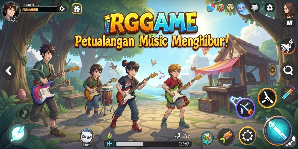Tampilan gameplay RPGAME yang menampilkan serunya bermain musik.