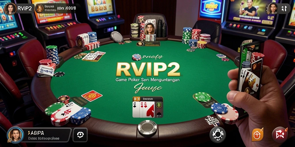Tampilan gameplay Poker yang mendebarkan dan mengasyikkan di RVIP2.