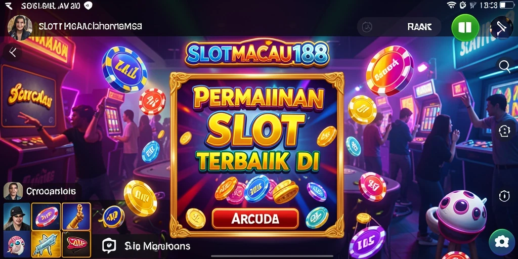 Screenshot gameplay utama SLOTMACAU188 yang menampilkan keseruan permainan slot.