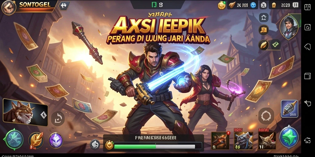 Screenshot dari gameplay SONTOGEL menampilkan pertempuran yang mendebarkan.