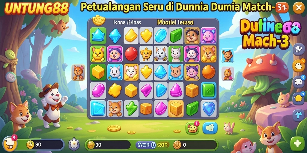 Screenshot gameplay UNTUNG88 menunjukkan serunya mencocokkan item.